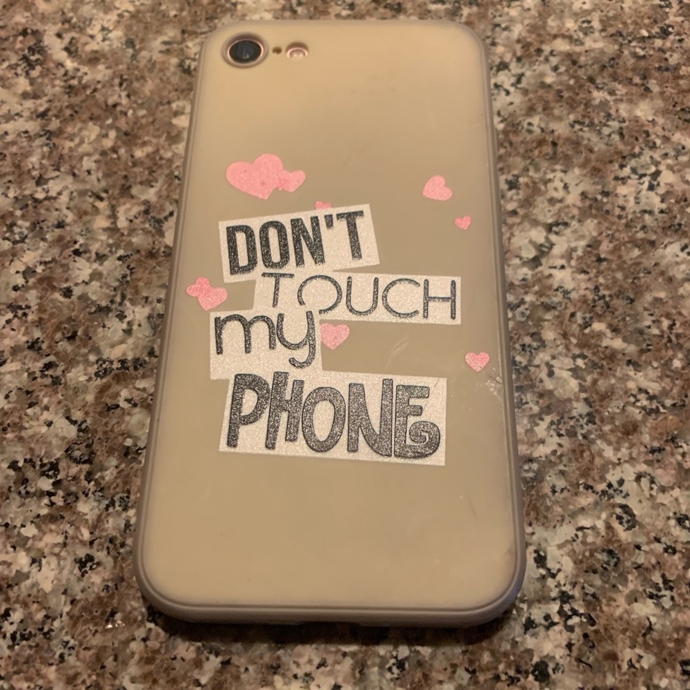 “Don’t touch my Phone” with hearts, iPhone case.